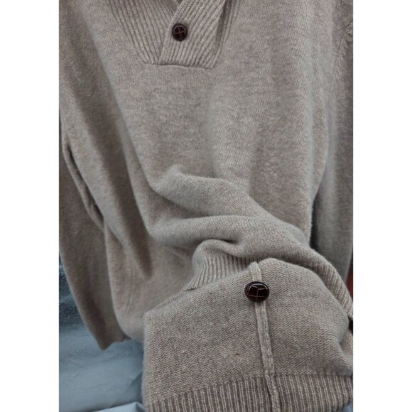 Jos. A. Bank Mens L Lambs Wool & Nylon Shawl Collar Sweater Brown - Picture 6 of 6